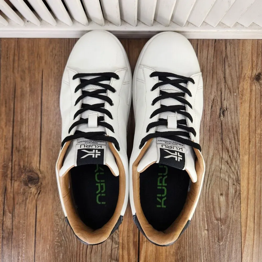 Kuru Roam Classic Court Sneakers Womens Size 8.5 White Leather Low Tennis Shoes